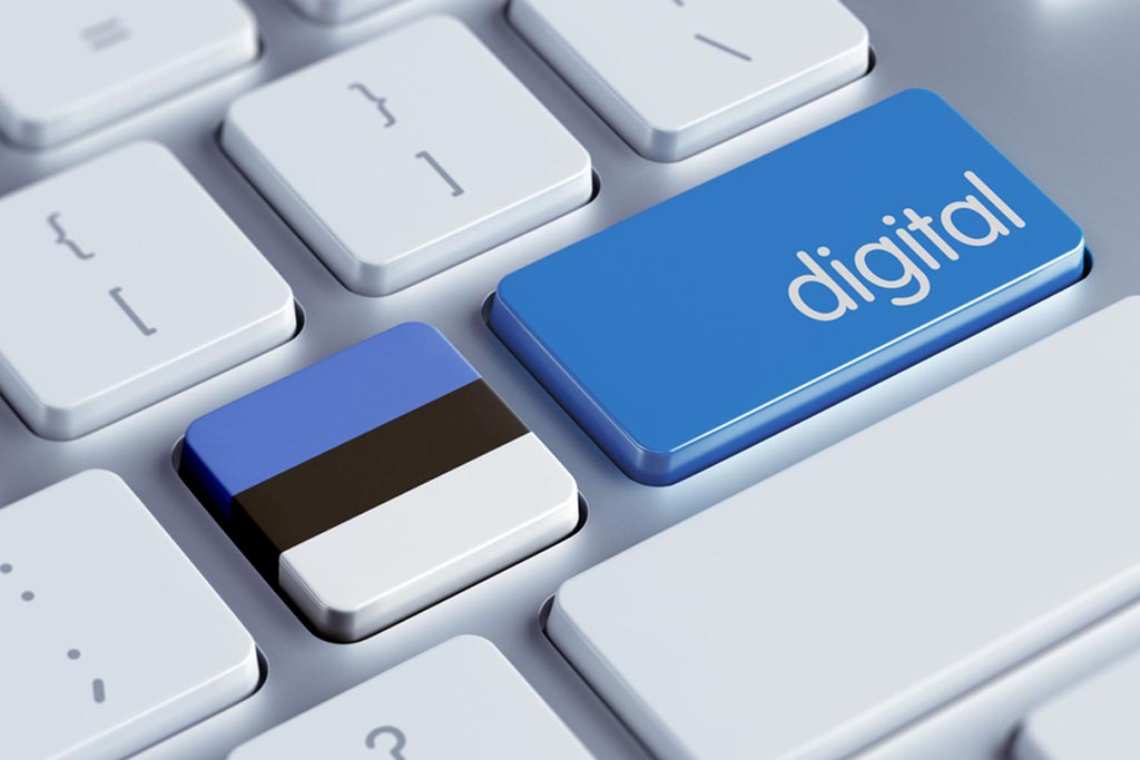 Estonia flag on computer keyboard