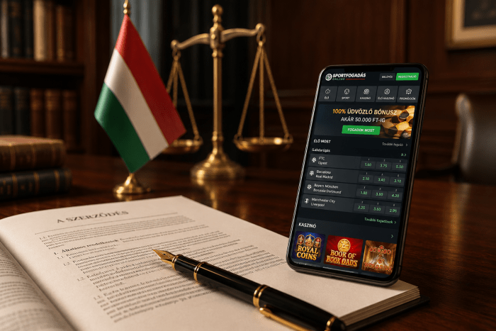 telephone gambling app, Hungarian law and flag